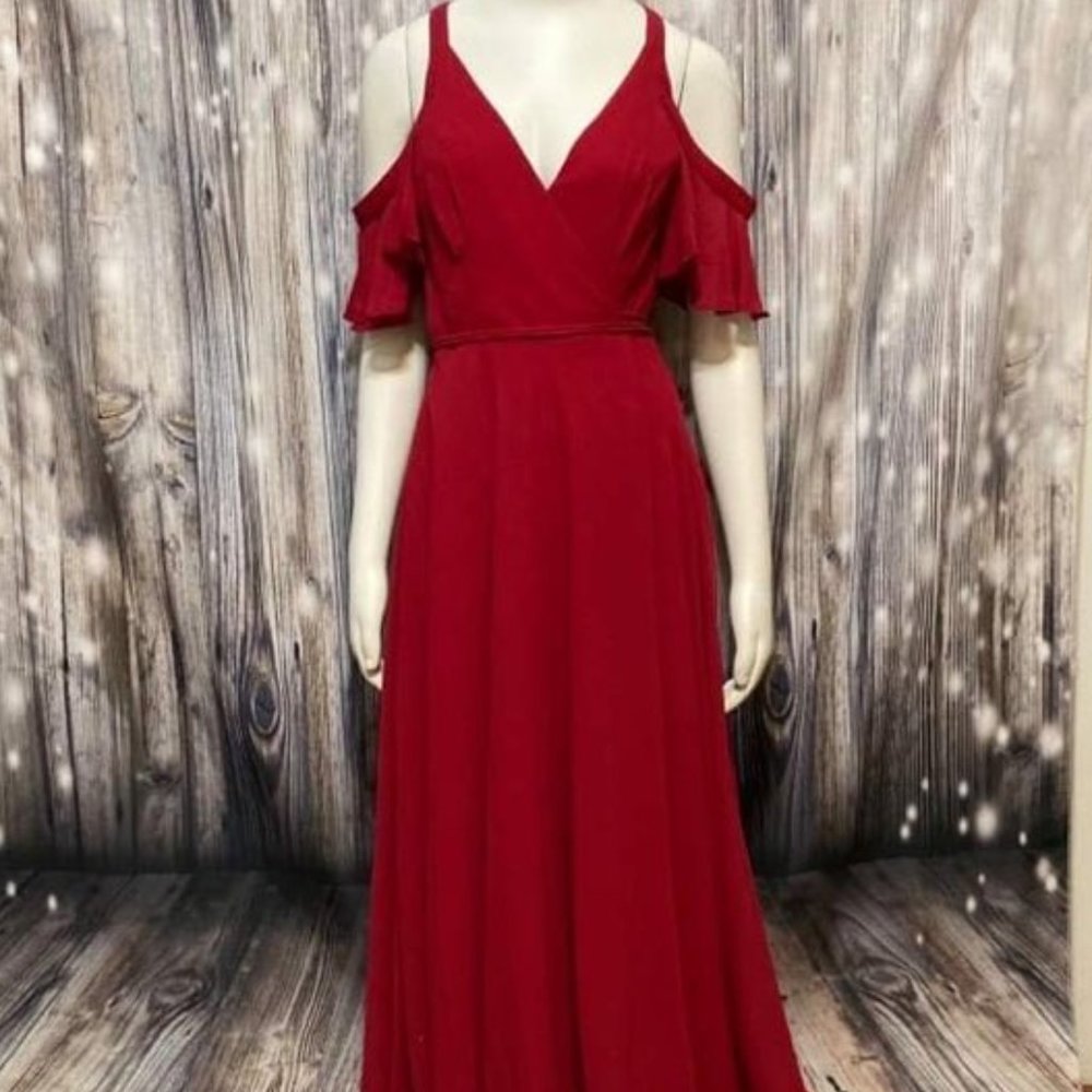 Lulus Easy Listening Cold Shoulder Maxi Wrap Dress